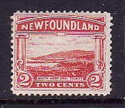 Newfoundland-Sc#132- id12-unused heavy hinged 2c carmine South West Arm-1923-4-