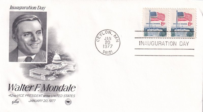 1977, Walter F. Mondale Inauguration Day Cover, Art Craft/PCS (E11518)