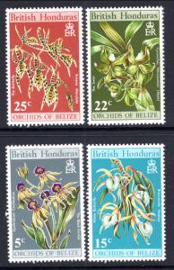 British Honduras 255-258 Orchids MNH VF