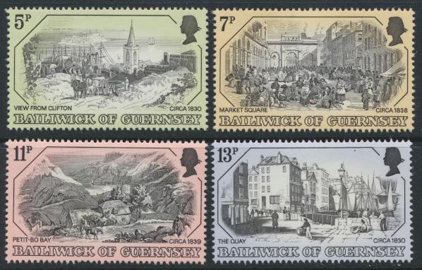 Guernsey  SG 161-164  SC# 157-160 MLH Old Gurensy Prints  see details