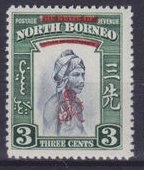 NORTH BORNEO SC#225 3c ROYAL CIPHER OVERPRINT (1947) MNH