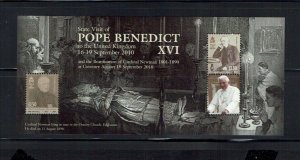 Isle of Man: 2010 70th State Visit Pope Benedict XVI  MNH M/Sheet.