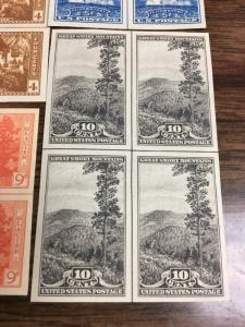 756-65 Farley Center Line Blocks. Superb Mint NH Catalogues $175.