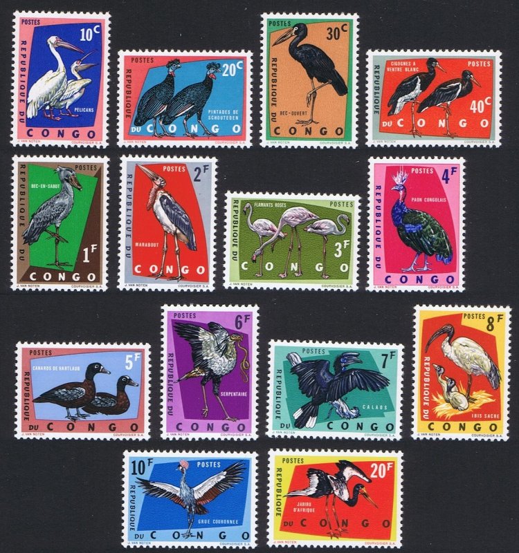 DR Congo Protected Birds 14v 1963 MNH SC#429-442 SG#468-481 MI#112-118+138-44