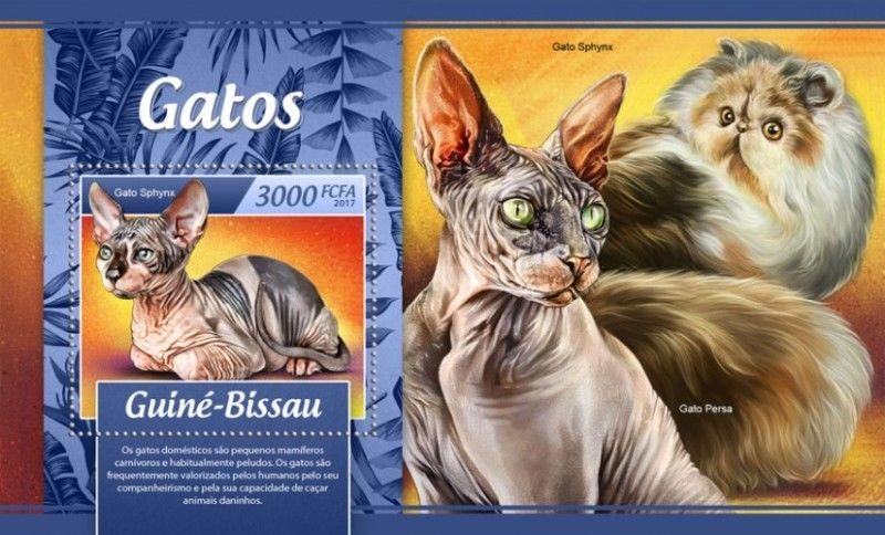 Guinea-Bissau - 2017 Cats on Stamps - Stamp Souvenir Sheet - GB17104b