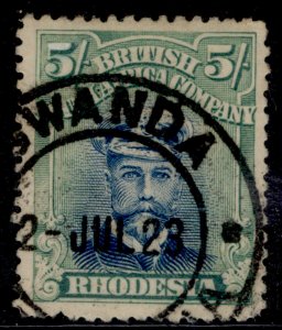 RHODESIA GV SG276, 5s blue & pale yellow-green, FINE USED. Cat £90.