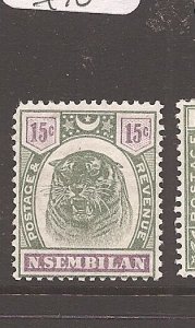 Malaya Negri Sembilan 1895 15c Tiger SG 13 MOG (6ath) 