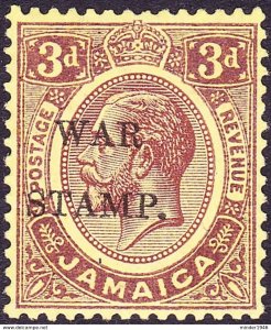 JAMAICA 1916 KGV 3d Purple/Lemon SG72 MH