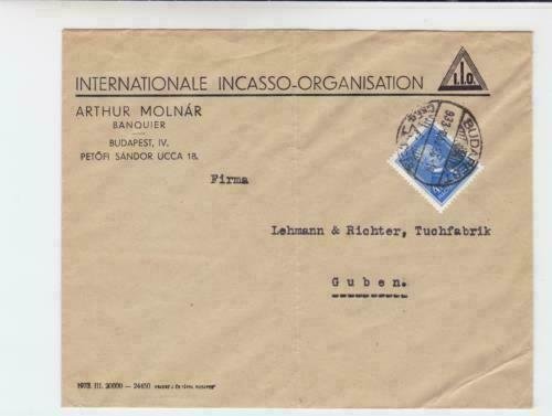 hungary  1925 international incasso organisation stamps cover  r19681