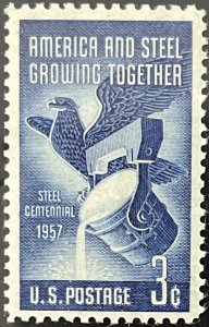 Scott #1090 1957 3¢ Steel Centennial MNH OG VF