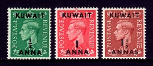 Kuwait - Scott #72, 73, 74 - MNH - SCV $11