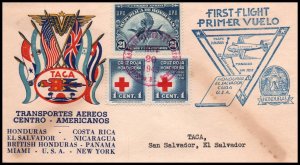 Honduras to El Salvador First Flight 1943 Cover