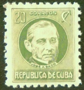 CUBA Sc# 307b  JOSE A SACO  20c  1930  MOG  #2 see pics