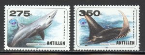 Netherlands Antilles Scott 852-53 MNHOG - 1998 Year of the Ocean - SCV $11.50