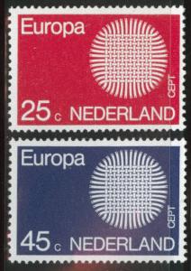 Netherlands Scott 483-484 MNH** Europa 1970 set