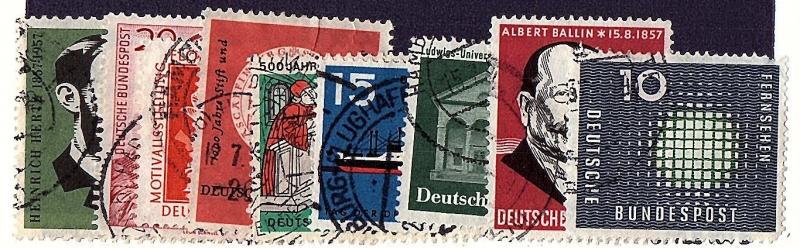 Germany 1957 Scott 762-70 Cmplt used  - scv $5.15 less 50%=$2.55 Buy it