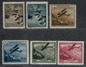 $Liechtenstein Sc#C1-C6 M/HH/VF, complete set, Cv. $175