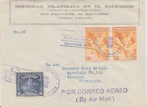 Salvador 8c Izote Flower and 15c Coffee Tree in Bloom (2) 1941 Correo Aereo I...