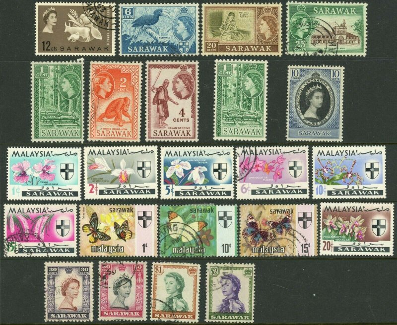 Sarawak Postage British Commonwealth Stamps Collection Malaysia Used Mint LH 