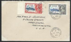 ST VINCENT 1935 Jubilee 1d & 1½d on cover to USA, first day cancels........53058