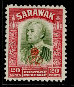 SARAWAK GVI SG159, 20c olive-green & carmine, M MINT.