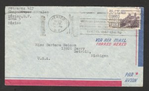 MEXICO TO USA - AIRMAIL LETTER WITH CORREO AEREO STAMP - 1955. (30)