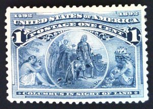 Scott #230 - VF - 1c Deep Blue - Columbian Expo - NG - 1893