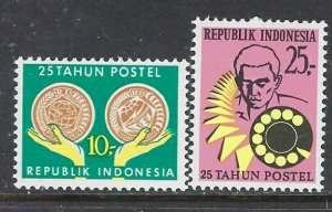 Indonesia 792-93 MLH 1970 Postal Service (ap7997)
