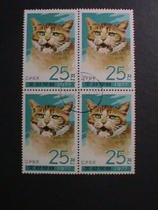 ​KOREA-1977-SC# 1609  LOVERY GINGER CAT- CTO BLOCK VF WE SHIP TO WORLD WIDE.