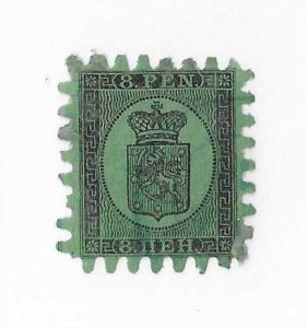 Finland Sc #7 8p bluish green used FVF