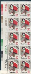 US# 1730 $.13 Christmas  Plate Block of 10 (MNH) CV$3.25