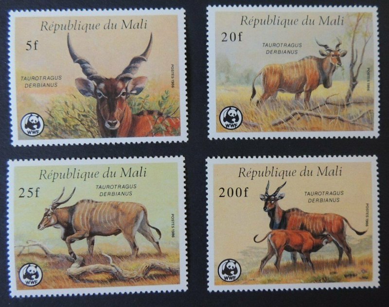 Republic of Mali 1986 WWF giant eland 4 values mnh animals mammals