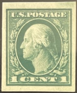 Scott #481 1916 1¢ G. Washington unwatermarked flat plate imperforate MNH OG