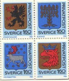 Sweden 1984 #1492-5 MNH. Coats of arms
