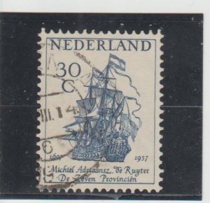 Netherlands  Scott#  371  Used  (1957 Adm.. M.A. de Ruyter)