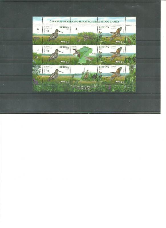 Lithuania  2007    MNH   Scott  848   Birds