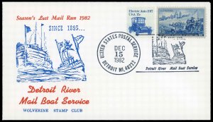 USA 1906,1000 Mint Detroit River MailBoat Last Mail Run 15 Dec 1982