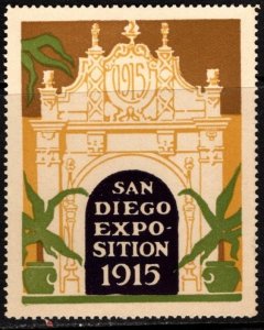 1915 US Poster Stamp Panama–California Exposition San Diego Unused