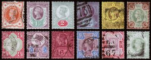 Great Britain Scott 111-122 (1887-92) Used/Mint H F Complete Set, CV $306.10 C