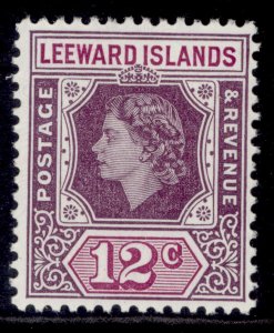 LEEWARD ISLANDS QEII SG134, 12c dull & reddish purple, LH MINT.