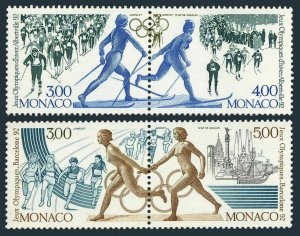 Monaco 1758-1759 ab pairs,MNH.Michel 2011-2014. Olympics 1992.Skiing,Running,