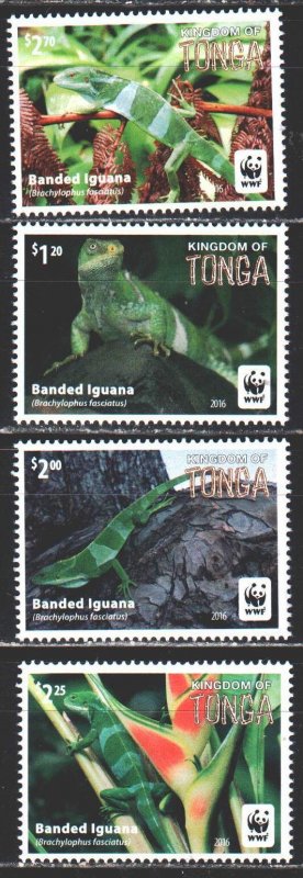 Tonga. 2016. 2098-2101. WWF, lizard, fauna. MNH.