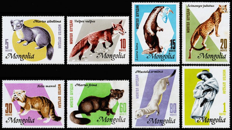 Mongolia Scott 398-405 (1966) Mint NH/LH F-VF Complete Set W