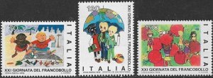 Italy MNH 1388-90 Children's Drawings Stamp Day 1979
