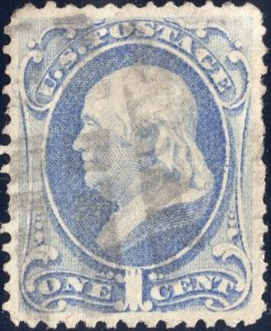 1870 used 1c ultra Franklin SC145