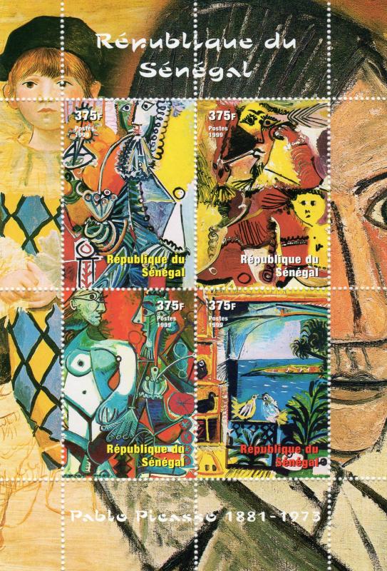 Senegal 1999 Sc#1436 PICASSO PAINTINGS Sheetlet (4) Perforated MNH