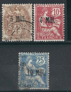 France  Offices in Alexandria  Different MH/U F/VF 1921 SCV $30.00