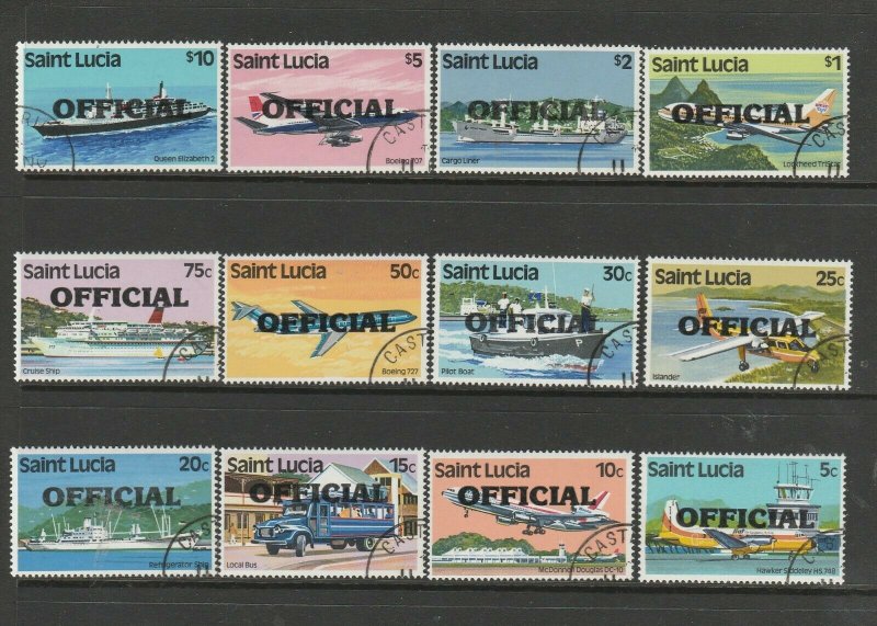 St Lucia 1983 Official Opts on 1980 defs VFU/CTO SG O1/12