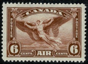 CANADA KGV 1935 6c RED-BROWN UNUSED (MH) SG355 Wmk. none P.12 XF/SUPERB