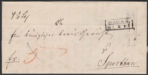 POLAND 1850 cover - folded entire ex SAGAN..................................G207